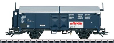 Marklin 48513 HO Scale Type Tms 851 Sliding-Roof Gondola w/Brakeman's Cab - 3-Rail - Ready to Run -- 2013 Marklin Magazine Car (blue, silver, white, red)