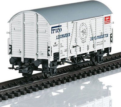 Marklin 48831 HO Scale Type Ghs Oppeln Boxcar - 3-Rail Ready to Run -- Frico Leeuwarden (Era III 1964, white, blue)