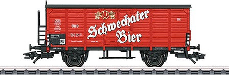 Marklin 48937 HO Scale 2-Axle Wood Beer Reefer - 3-Rail - Ready to Run -- Schwechat Beer (Era III, red, white)