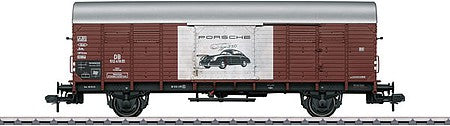 Marklin 58006 I Scale Type Gl 11 Wood Boxcar - Ready to Run -- 2019 Marklin Museum Car - Porsche (Era III 1959, Boxcar red, Porsche Graphic