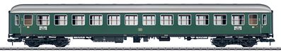 Marklin 58023 I Scale Type B4um-61 2nd Class Coach - Ready to Run -- German Federal Railroad DB #19 395 (Era III, Chrome Oxide Green, gray)