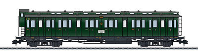 Marklin 58081 I Scale Type BC4 Pr 04 2nd/3rd Class Compartment Car w/Interior Light - Ready to Run -- German State Railroad Company DRG (Era II, green)
