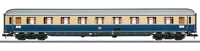 Marklin 58086 1:32 Scale Type Av4um-62 1st Class Compartment Car - Ready to Run -- German Federal Railroad DB #1 (Era III Rheingold 1962, blue, ivory, silver)