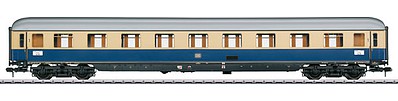 Marklin 58087 1:32 Scale Type Av4um-62 1st Class Compartment Car - Ready to Run -- German Federal Railroad DB #2 (Era III Rheingold 1962, blue, ivory, silver)