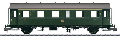 Marklin 58191 I Scale Type Ai Thunder Box 1st Class Coach - Ready to Run -- German Federal Railroad DB #27 138 (Era III, green, gray)