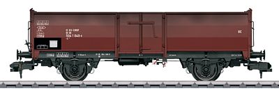 Marklin 58221 I Scale Type E 037 High-Side Gondola w/Coal Load - Ready to Run -- German Federal Railroad DB (Era IV, Boxcar Red, Weathered)