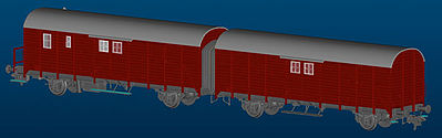 Marklin 58248 I Scale Leig Unit Type Hkr-z 321 2-Unit Boxcar - Ready to Run -- German Federal Railroad DB (Era IV)