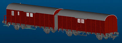 Marklin 58249 1:32 Scale Leig Unit Type Gllh III 2-Unit LCL Boxcar - Ready to Run -- German Federal Railroad DB (Era III)