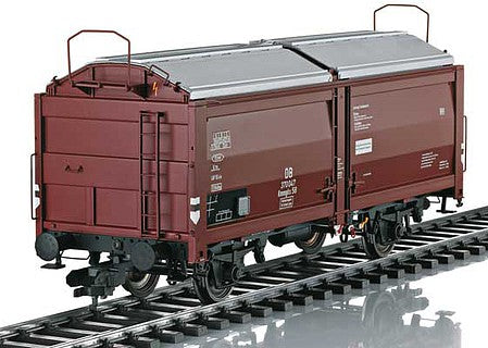 Marklin 58376 I Scale Type Kmmgks 58 Sliding Roof, Sliding Wall Boxcar - Ready to Run -- German Federal Railroad DB 370047 (Era IIIb, Boxcar red, silver)