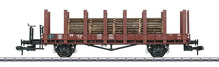 Marklin 58490 1:32 Scale DB Type R10 Stake Car w/Sawn Logs Load, No 405 092, Era III -- German Federal Railroad DB #405 092 (Era III, Boxcar Red)
