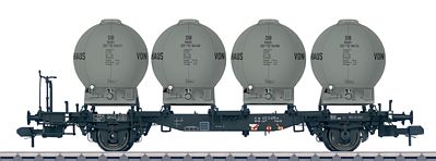 Marklin 58556 I Scale Type Lbs 584 Container Flatcar w/4 Ddzkr pa Containers - Ready to Run -- German Federal Railroad DB (Era IV, black w/gray Containers)