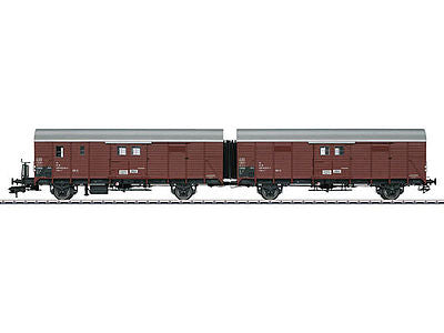 Marklin 58824 I Scale Leig Unit Type Hkr-z 321 2-Unit Boxcar - Ready to Run -- German Federal Railroad DB #2 (Era IV, Boxcar Red, white, silver)