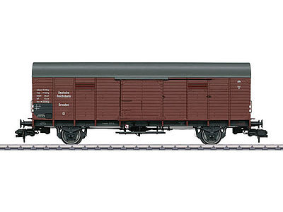 Marklin 58844 1:32 Scale Type Gl Dresden Wood Boxcar - Ready to Run -- German State Railroad DR #3 (Era II, Boxcar Red)