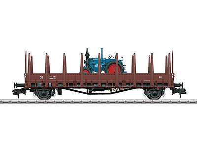 Marklin 58847 1:32 Scale Rmms 33 Ulm Low-Side Gondola w/Stake & Lanz Tractor Load - Ready to Run -- German State Railroad DR #431 290 (Era III, Boxcar Red)