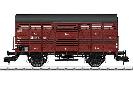 Marklin 58904 1:32 Scale Type V 23 Stock Car - Ready to Run -- German Federal Railroad 330 154 (Era III, Boxcar Red)