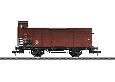 Marklin 58944 1:32 Scale Type G 10 Boxcar w/Brakeman's Cab - Ready to Run -- German Federal Railroad DB #143 507 (Era III 1960, Boxcar Red)