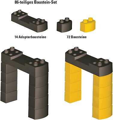 Marklin 72221 HO Scale Building Block Set for Elevated Railroad Grades - My World -- Kit - Compatible with Several Brands of Plastic Building Blocks