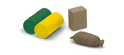 Marklin 72250 HO Scale Freight Car Load Set - My World -- Includes Barrels, Packages & Sacks