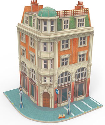 Marklin 72783 HO Scale Corner Building w/Bank Kit - Start Up