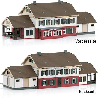 Marklin 72793 HO Scale Himmelreich Train Station -- Laser-Cut Card Kit - 5-3/4 x 15-1/8 x 5-1/4" 38.4 x 14.7 x 13.4cm