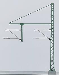 Marklin 74106 HO Scale Marklin HO Catenary -- Tower Mast with tubular Outrigger Beam for Hanger Arm Height 5-7/8"