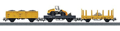 Marklin 78184 HO Scale Construction Site Starter Set Extension Set - 3-Rail w/Digital - Start up -- 3 Cars & Siding Track Addition for #441-29184