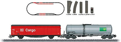 Marklin 78841 HO Scale Modern Freight Service Theme Extension Set - Ready to Run -- 2 Cars, Turnout & Track Pieces