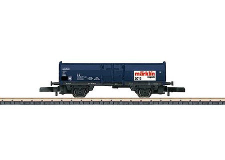 Marklin 80829 Z Scale Type E 037 2-Axle Gondola - Ready to Run - Exclusiv -- 2019 Marklin Magazine Car (Era IV 1990, blue, white, red)