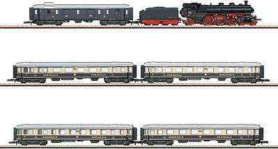 Marklin 81332 Z Scale 90 Years of the Rheingold Train-Only Set - Standard DC -- German State Railroad DRG Class 18.4 4-6-2, 5 Cars (Era II 1931)