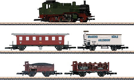 Marklin 81390 Z Scale 175 Anniversary Wurttemberg Mixed Train-Only Set - Standard DC -- Class T9 2-6-0T, 1 Coach, 3 Freight Cars (Mixed Era I Schemes)