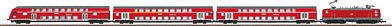 Marklin 81444 Z Scale Class 143 Electric Bi-Level Commuter Train - Standard DC -- German Railroad DB AG (Era VI, DB Regio, red, gray, white)