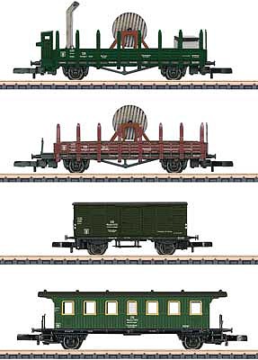 Marklin 82101 Z Scale High Tension Current Train 4-Car Catenary Work Train Set - Ready to Run -- German Federal Railroad DB (Era III )