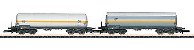 Marklin 82189 Z Scale 4-Axle Pressurized Gas Tank Car 6-Pack - Ready to Run -- 3 Each EVA & VTG (Era V, gray, orange & white, orange)