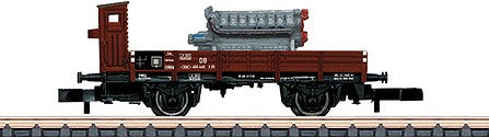Marklin 82334 Z Scale Type X05 Flatcar with Brakeman's Cab and Diesel Engine Load - Ready to Run -- German Federal Railroad DB (Era III, Boxcar Red)