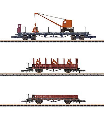 Marklin 82572 Z Scale Power Shovel Transport Freight Car Set - Ready to Run -- German Federal Railroad DB (Era III)