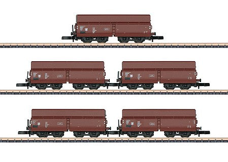Marklin 82802 Z Scale Class OOtu 6778 Ore Hopper 5-Pack - Ready to Run -- German State Railroad DR (Era IV, Boxcar Red)