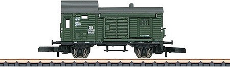 Marklin 86090 Z Scale Type Pwg Pr 14 Freight Train Baggage Car - Ready to Run -- German Federal Railroad DB (Era III, green, gray)
