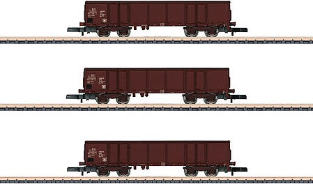 Marklin 86689 Z Scale Type Eas 5949-5971 Gondola 3-Pack - Ready to Run -- German Federal Railroad DB (Era IV, Boxcar red)