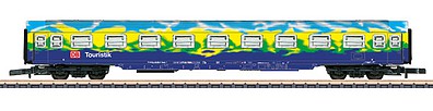 Marklin 87303 Z Scale Touristikzug 5-Car Passenger Set #2 - Ready to Run - Marklin Exclusiv -- German Railroad DBAG (Era V, blue, yellow, green)