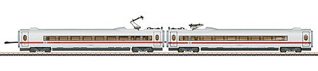 Marklin 87715 Z Scale ICE 3 Type 406.1 1st Class and 406.6 2nd Class Add-On Set - Ready to Run -- German Railroad DB AG (Era VI, white, red)