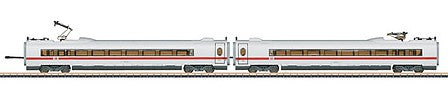 Marklin 87716 Z Scale ICE 3 Type 406.2 2nd Class and 406.7 2nd Class Add-On Set - Ready to Run -- German Railroad DB AG (Era VI, white, red)