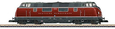 Marklin 88203 Z Scale Class V 200.0 Diesel - Standard DC -- German Federal Railroad DB (Era III 1958, red, gray, Spelled Out Name)