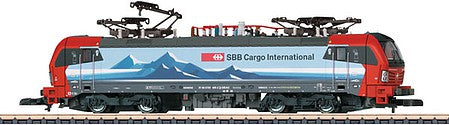 Marklin 88232 Z Scale Siemens Vectron Class 193 Electric - Standard DC -- Swiss Federal Railways SBB-CFF-FFS (Era VI 2019, red, blue mountain mural)