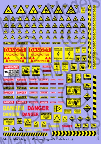 Matho Models 35101 1/35 Warning Signs & Labels Decals