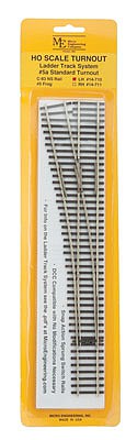 Micro Engineering 14710 HO Scale Code 83 Ladder Track System Turnout -- #5a Left Hand Standard