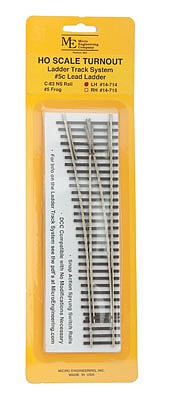 Micro Engineering 14714 HO Scale Code 83 Ladder Track System Turnout -- #5c Left Hand Lead Ladder
