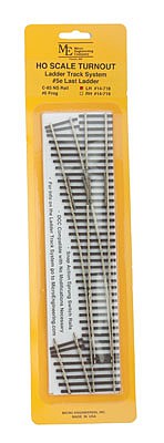 Micro Engineering 14718 HO Scale Code 83 Ladder Track System Turnout -- #5e Left Hand Last Ladder