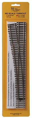 Micro Engineering 14805 HO Scale Code 70 No. 6 Turnout - Flex-Track(TM) -- Left-Hand