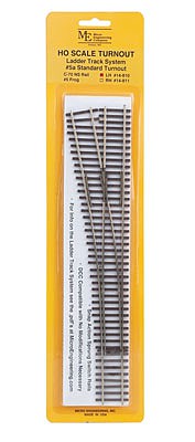 Micro Engineering 14810 HO Scale Code 70 #5a Standard Turnout - Ladder Track System -- Left Hand