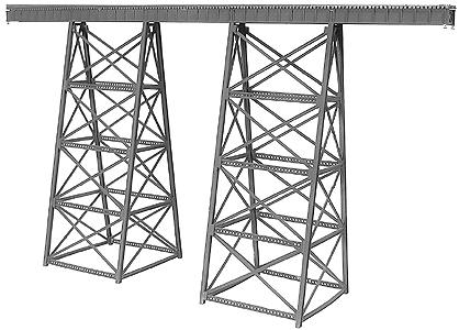 Micro Engineering 75518 N Scale Tall Steel Viaduct -- 15 x 8.1" 38.1 x 20.6cm